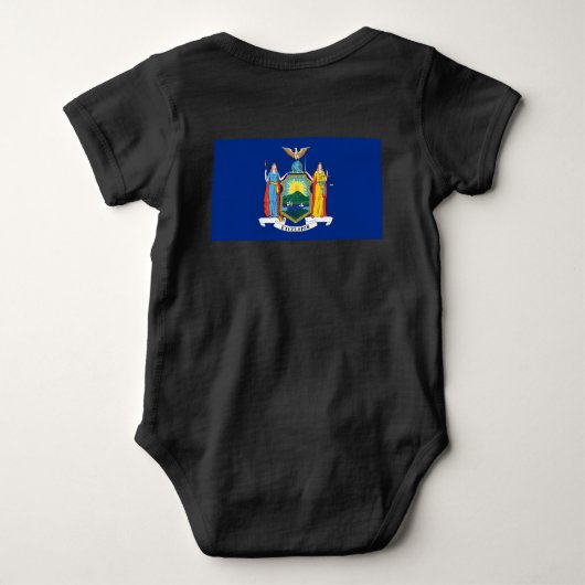 New York: Der Empire State, Zuhause Big Apple Flag Baby Strampler (Rückseite)