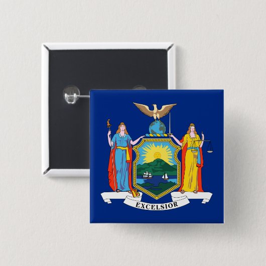 New York: Der Empire State, Zuhause Big Apple Flag Button (Vorne & Hinten)
