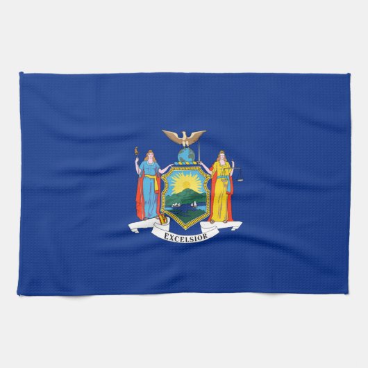 New York: Der Empire State, Zuhause Big Apple Flag Geschirrtuch (Horizontal)