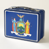 New York: Der Empire State, Zuhause Big Apple Flag Metall Brotdose (Rückseite)