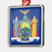 New York: Der Empire State, Zuhause Big Apple Flag Ornament Aus Metall (Links)