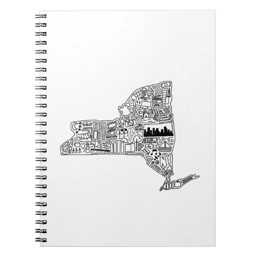 New York Detailed Doodle Notizblock (Vorderseite)
