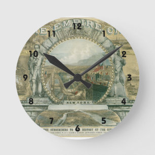 New York die Reich-Stadt Runde Wanduhr