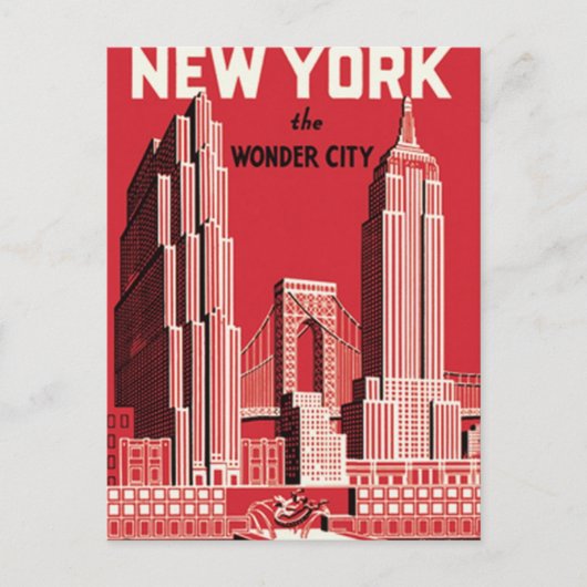 New York Die Wunderstadt Postkarte (Vorderseite)