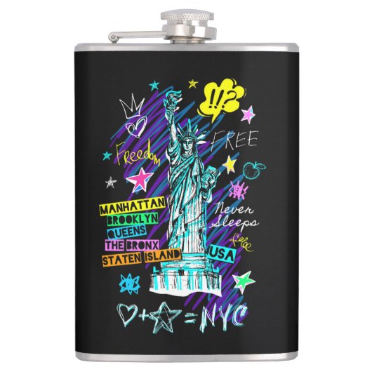 New York Doodle Flachmann (Vorderseite)