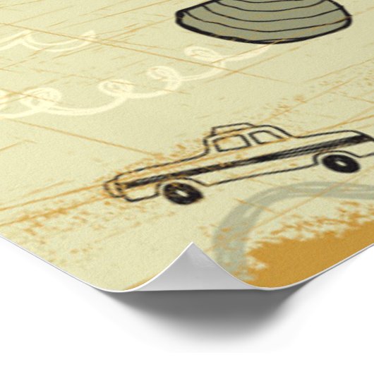 New York Doodle Poster (Ecke)