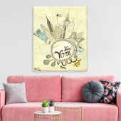 New York Doodle Poster Leinwanddruck (Insitu (Wohnzimmer))