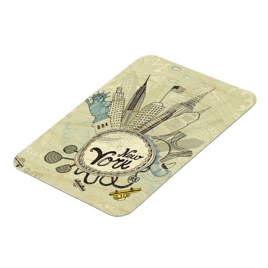 New York Doodle Poster Magnet (Linke Seite)