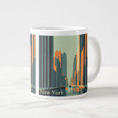 New York - eine Vintage Hommage Jumbo-Tasse (Vorderseite Rechts)