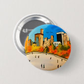New York Eislaufbahn Central Park Button (Vorne & Hinten)