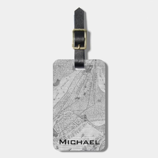 New York: EL-Zug, C1878 Gepäckanhänger (Vorderseite vertikal)