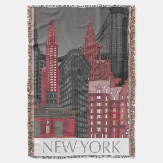 New York Elevations by Night - Red Decke (Vorderseite Vertikal)