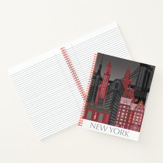 New York Elevations by Night - Red Notizblock (Innenseite)