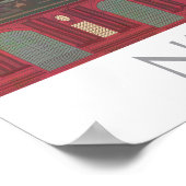 New York Elevations by Night - Red Poster (Ecke)