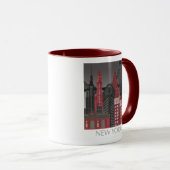 New York Elevations by Night - Red Tasse (VorderseiteRechts)