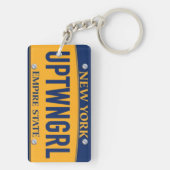 New York Empire State License Plate Art Custom Key Schlüsselanhänger (Rückseite)
