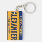 New York Empire State License Plate Art Custom Key Schlüsselanhänger (Rückseite)