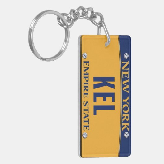 New York Empire State License Plate Art Custom Schlüsselanhänger (Vorderseite links)