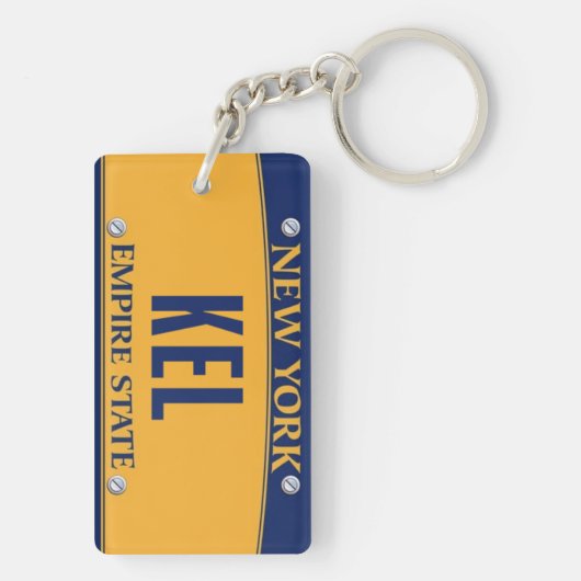New York Empire State License Plate Art Custom Schlüsselanhänger (Rückseite)