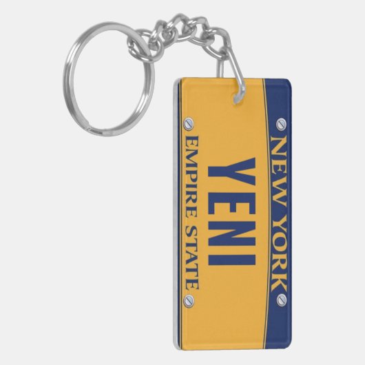 New York Empire State License Plate Art Custom Schlüsselanhänger (Vorderseite links)