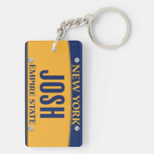 New York Empire State License Plate Art Custom Schlüsselanhänger (Rückseite)
