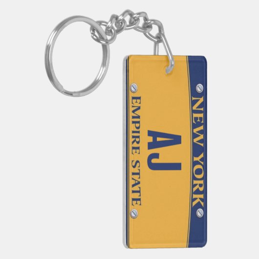New York Empire State License Plate Art Custom Schlüsselanhänger (Vorderseite links)