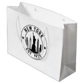 New York Est. 1624 New York City Lover Nyc Große Geschenktüte (Rückseite Schrägansicht)