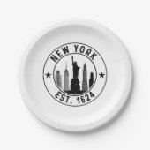 New York Est. 1624 New York City Lover Nyc Pappteller (Vorderseite)