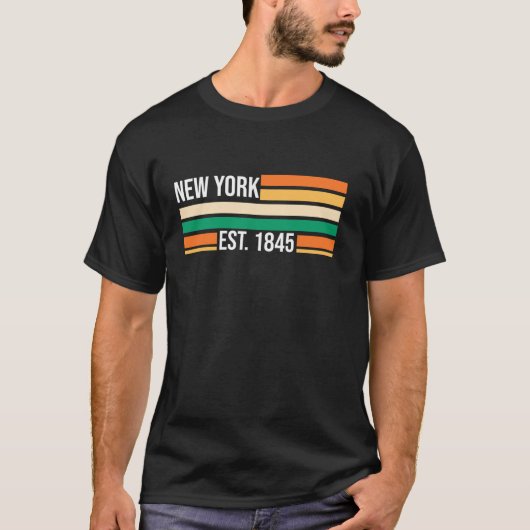 New York est 1845 USA Staat Amerika T-Shirt (Vorderseite)