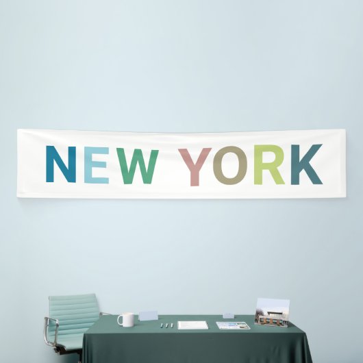 New York: Farbiger Text Banner (Messeveranstaltung)
