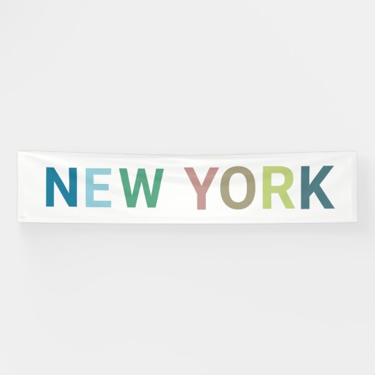New York: Farbiger Text Banner (Horizontal)