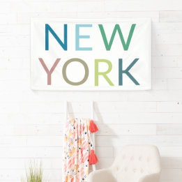 New York: Farbiger Text Banner