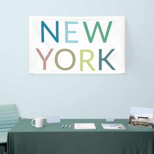 New York: Farbiger Text Banner (Messeveranstaltung)