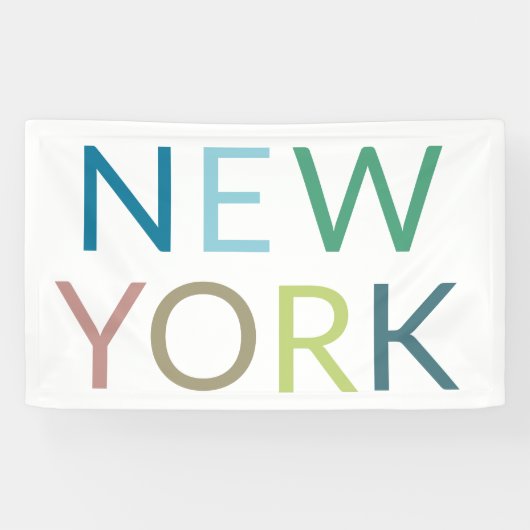New York: Farbiger Text Banner (Horizontal)