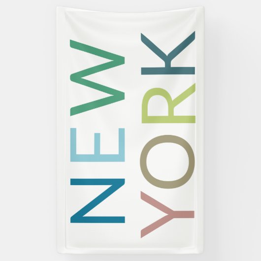 New York: Farbiger Text Banner (Vertikal)