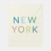 New York: Farbiger Text Fleecedecke (Vorderseite)
