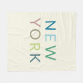 New York: Farbiger Text Fleecedecke (Vorderseite (Horizontal))