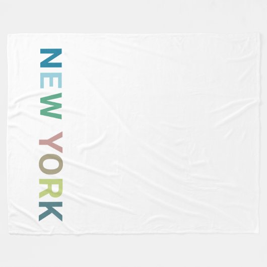 New York: Farbiger Text Fleecedecke (Vorderseite (Horizontal))