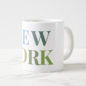 New York: Farbiger Text Jumbo-Tasse (Vorderseite Rechts)