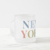 New York Farbiger Text Mattglastasse (Vorderseite Links)