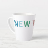 New York: Farbiger Text Milchtasse (Linke Ecke)