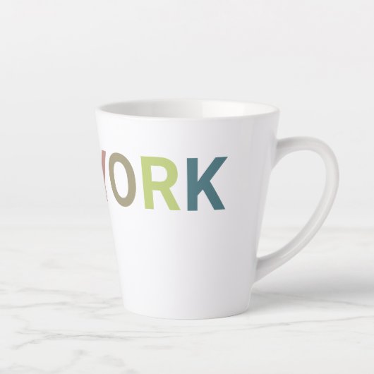 New York: Farbiger Text Milchtasse (Rechts)