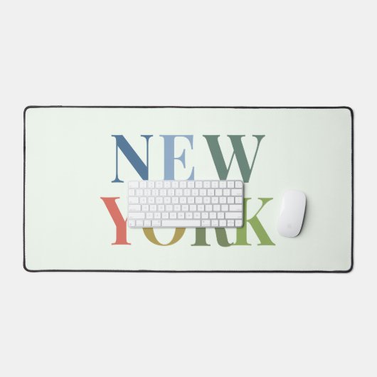 New York: Farbiger Text Schreibtischunterlage (Tastatur & Maus)