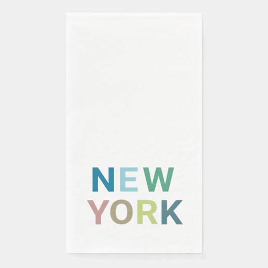 New York: Farbiger Text Serviette (Vorderseite)