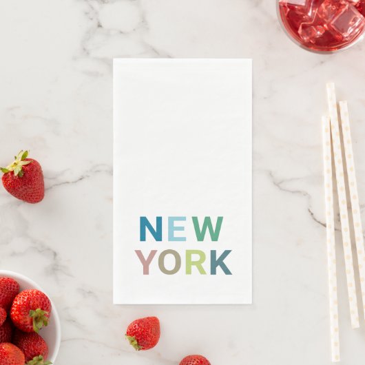 New York: Farbiger Text Serviette (Beispiel)