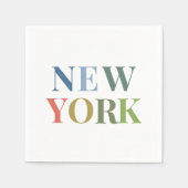 New York: Farbiger Text Serviette (Vorderseite)
