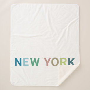 New York: Farbiger Text Sherpadecke