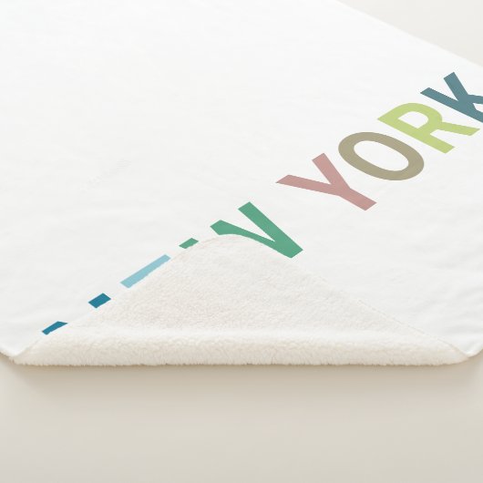 New York: Farbiger Text Sherpadecke (3/4)