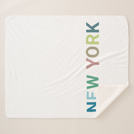 New York: Farbiger Text Sherpadecke (Vorderseite (Horizontal))
