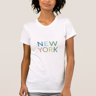 New York: Farbiger Text  T-Shirt